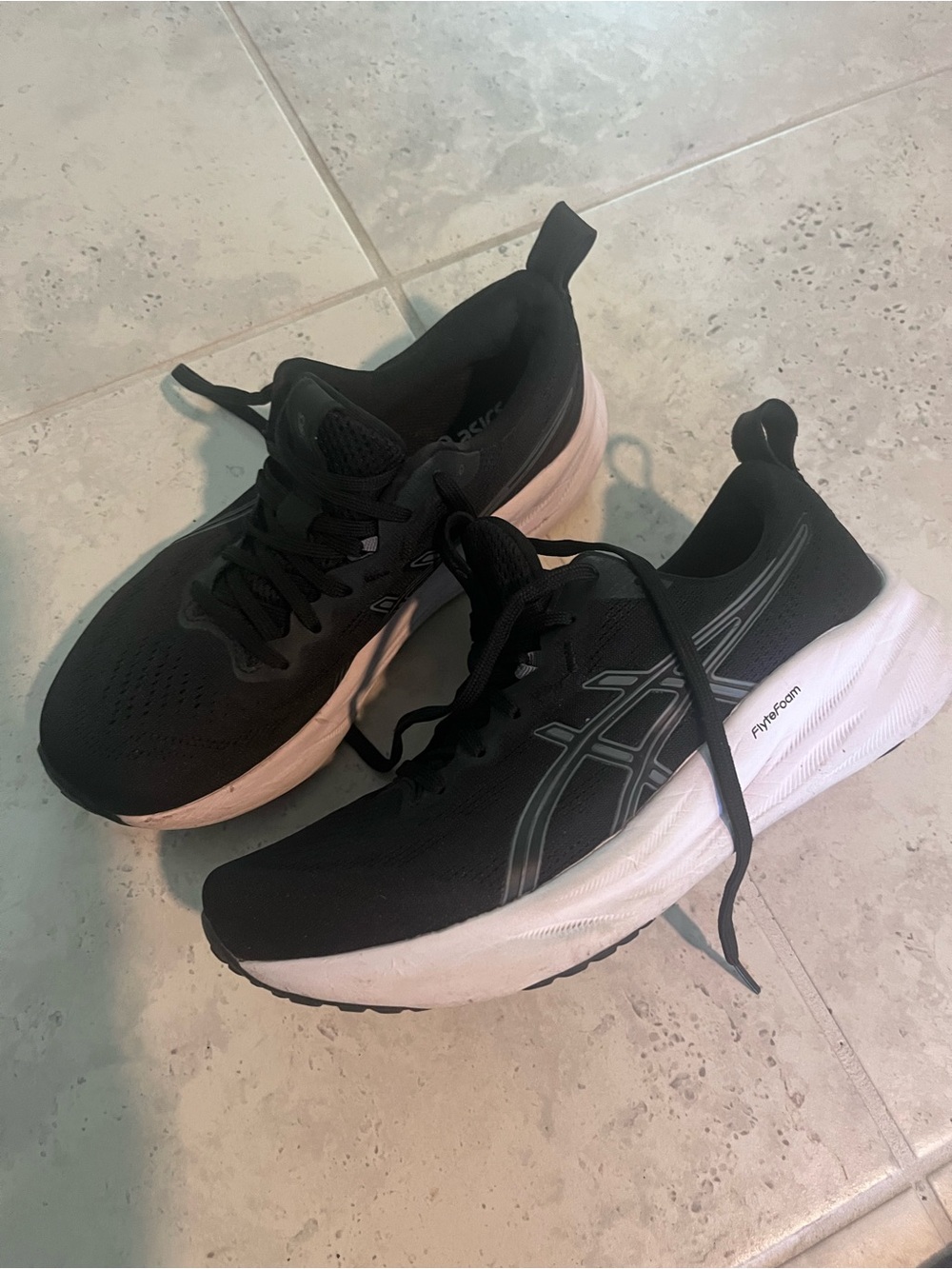 Asics Black Lace-Up Athletic Sneakers